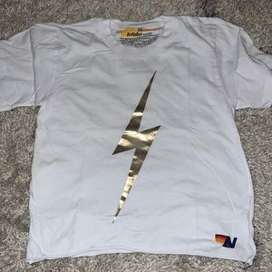 Aviator Nation gold lighting bolt shirt